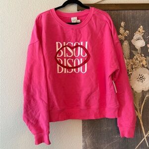 NWT Maeve Vibrant Pink Crewneck XL